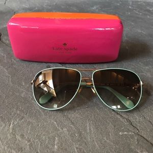 Kate Spade Aqua Bow Aviator sunglasses